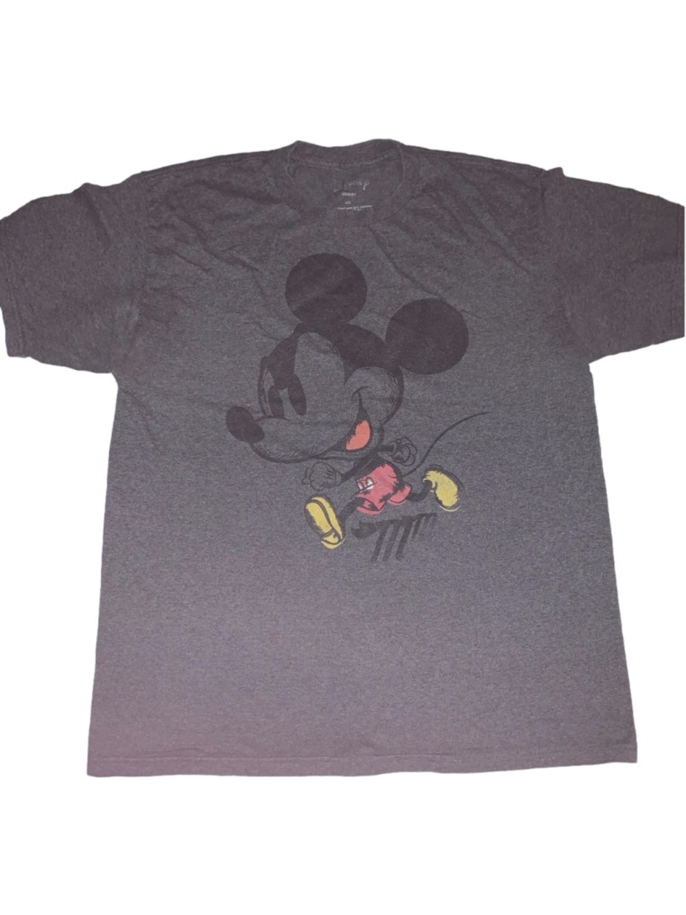 Large Men's mickey mouse Disney T-Shirt, Grey